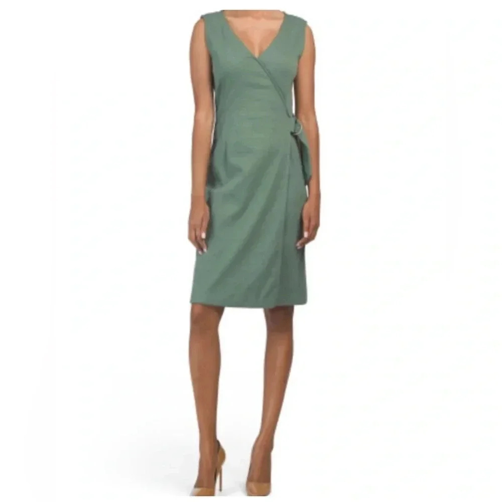 Cynthia Rowley Green v-neck wrap dress